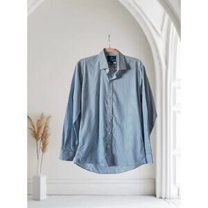 Men’s Buttoned Down White Striped Slim 16/34